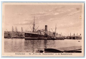 c1920's The Prince Into The Netherlands The Sumatra Quay Amsterdam Postcard