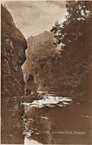 DOVEDALE DERBYSHIRE ENGLAND~LION FACE ROCK~KINGSWAY REAL PHOTO SERIES POSTCARD