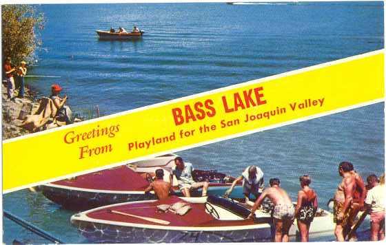 Scenic Greetings from Bass Lake Playland for the San Joaquin Valley, CA, Chrome