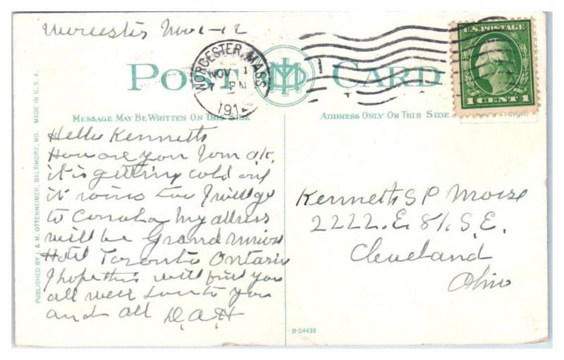 1912 Confederate Soldiers & Sailors Monument, Baltimore MD Postcard REMOVED 2017