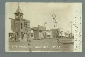 Lewiston MINNESOTA RPPC 1907 MAIN STREET nr Winona St. Charles Rushford Altura