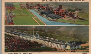 Vintage Postcard 1951 Ford Lincoln Motor Co River Rouge Plant Dearborn Michigan