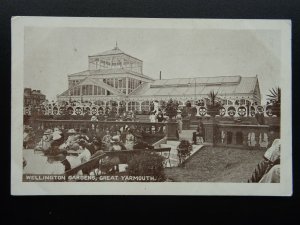 Norfolk GREAT YARMOUTH Wellington Gardens showing Winter Gardens c1904 Postcard