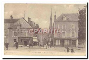 Pithiviers Old Postcard Street Crown (including Groceries Vinegars Cafe Porte...