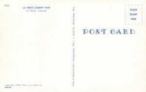 La Porte IN La Porte County Fair Harness Racing Parking Lot Postcard