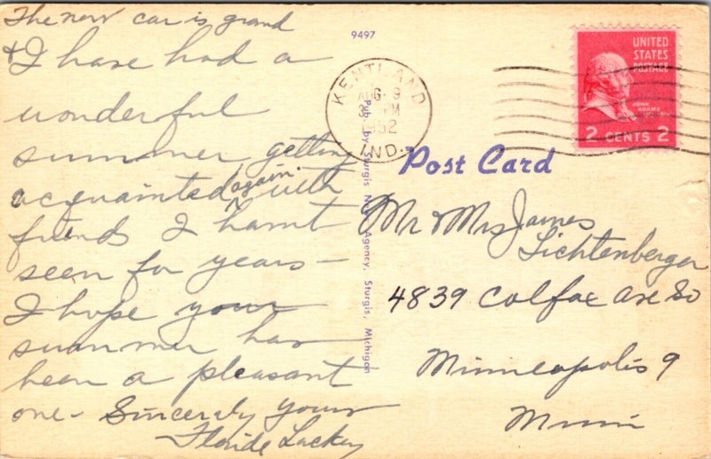 Linen Postcard Eckhart Public Library in Auburn, Indiana