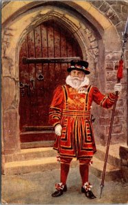 Vintage Patriotic Postcard - Tower of London Guard - London, Britain