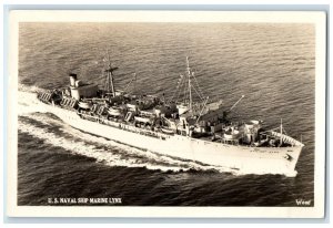 US Naval Ship Marine Lynx Steamer Vancouver WA RPPC Photo Vintage Postcard