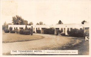 J46/ Manchester Tennessee Postcard RPPC c1951 The Tennessee Motel Building 189