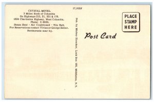 c1940's Crystal Motel Charles Highway West Columbia South Carolina SC Postcard