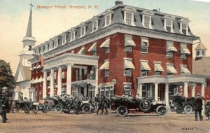 NEWPORT, NH New Hampshire  NEWPORT HOUSE Early Automobiles~Cars c1910's Postcard