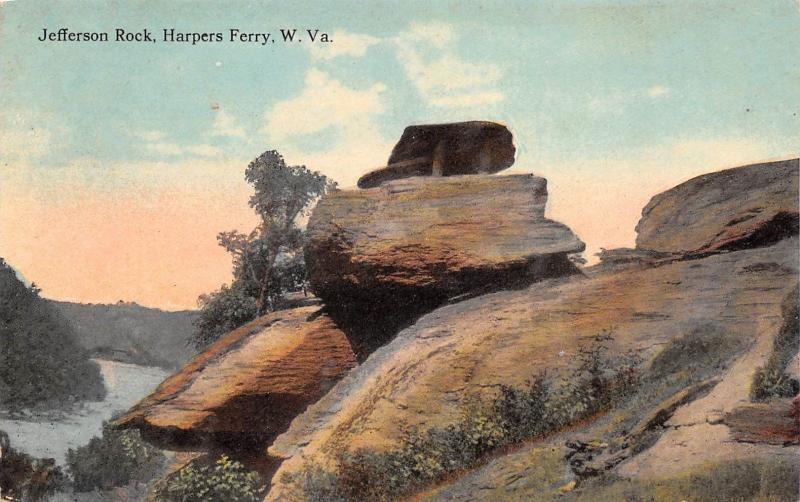 Harpers Ferry West Virginia c1910 Postcard Jefferson Rock 