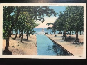 Vintage Postcard 1936 Lake Mitchell Canal Cadillac Michigan