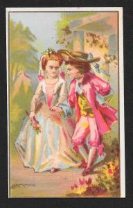 VICTORIAN TRADE CARDS (4) Stock Cards Dressed up Kids in Various Activities