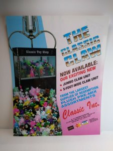 Classic Toy Shop Crane Prize Arcade Game Flyer Vintage Promo Artwork 8.5 x 11