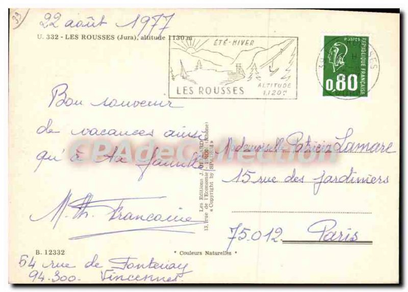 Postcard Modern Altitude Les Rousses