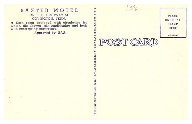 Tennessee  Covington , Baxter Motel