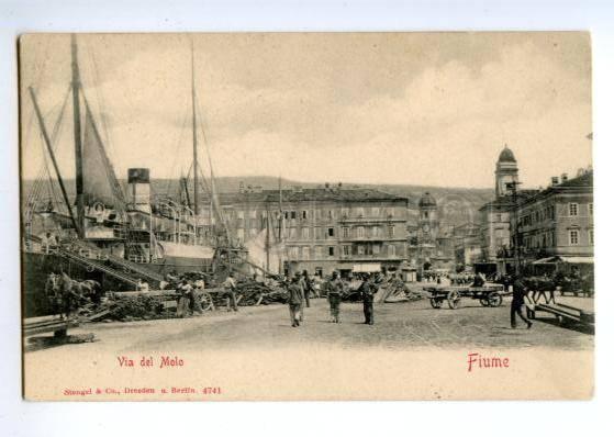 147101 Croatia Rijeka Fiume pier Vintage undivided postcard