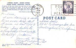 Avenida Juarez Chihuahua Mexico Tarjeta Postal 1960 