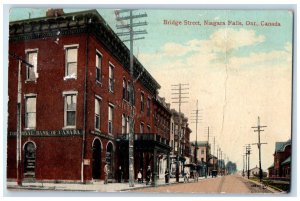 1912 Royal Bank of Canada Bridge Street Niagara Falls Canada Postcard