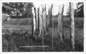 Fishing Silver Lake Beauties Traverse City Michigan 1952 Postcard 20-9648