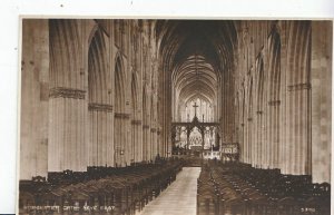 Worcestershire Postcard - Worcester Cathedral Nave East - Real Photograph ZZ3572