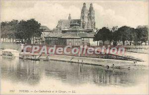 Postcard Old Tours Cathedrale and Cirque