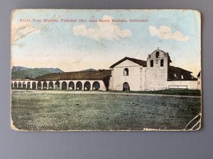 Santa Ynez Mission Santa Barbara CA Litho Postcard A1145085759