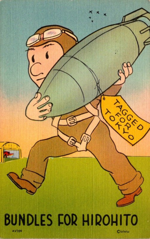 Military Humour Pilot Carying Bomb Tagged For Tokyo Bundles For Hirohito