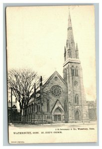 Vintage 1920's Postcard Tuck's St. John's Episcopal Church Waterbury Connecticut