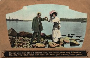Vintage Postcard 1910s Saying Quotes Romance Sweet Couple Lovers Nature Artwork