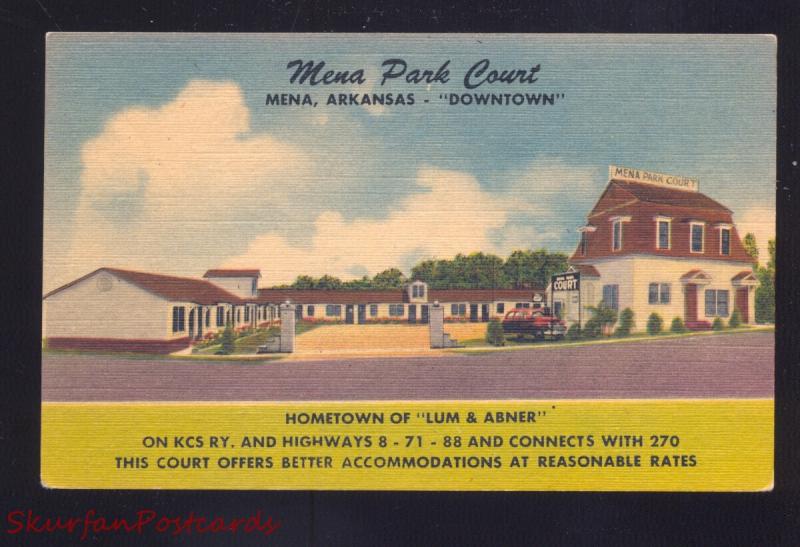 MENA ARKANSAS MENA PARK COURT MOTEL VINTAGE LINEN ADVERTISING POSTCARD