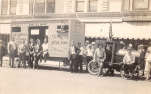 DC1/ Interesting RPPC Postcard c1910 American Legion Parade Locomotive 81