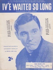 I've Waited So Long Anthony Newley 1950s Sheet Music
