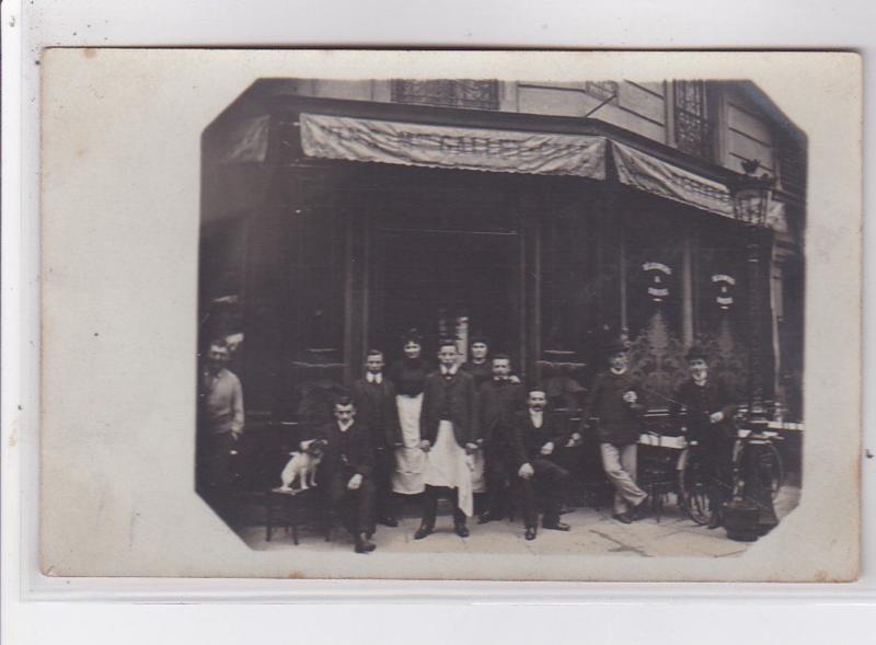 PARIS 19ème : carte photo du café GALLET rue de Palestine - très bon état