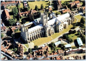 Postcard - An aerial view, Canterbury Cathedral - Canterbury, England