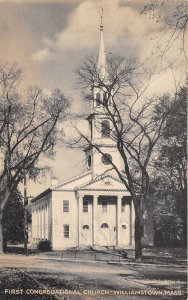 Williamstown Massachusetts 1947 Postcard First Congregational Church