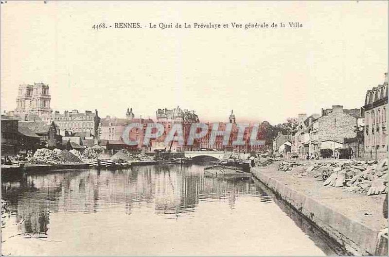 Postcard Old Rennes on Embankment and Pr?valaye View City Generale