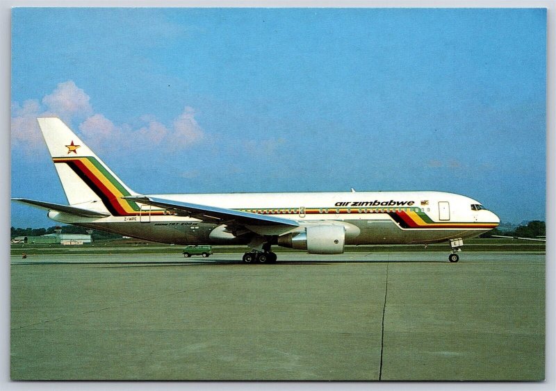 Airplane Postcard Air Zimbabwe Airlines Airways Boeing 767-2NO GB12