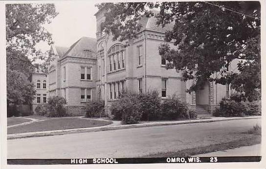 Wisconsin Omro High School Real Photo RPPC