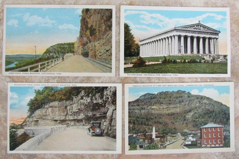 LOT OF 4 ANTIQUE POSTCARDS - VIEWS OF TENNESEE