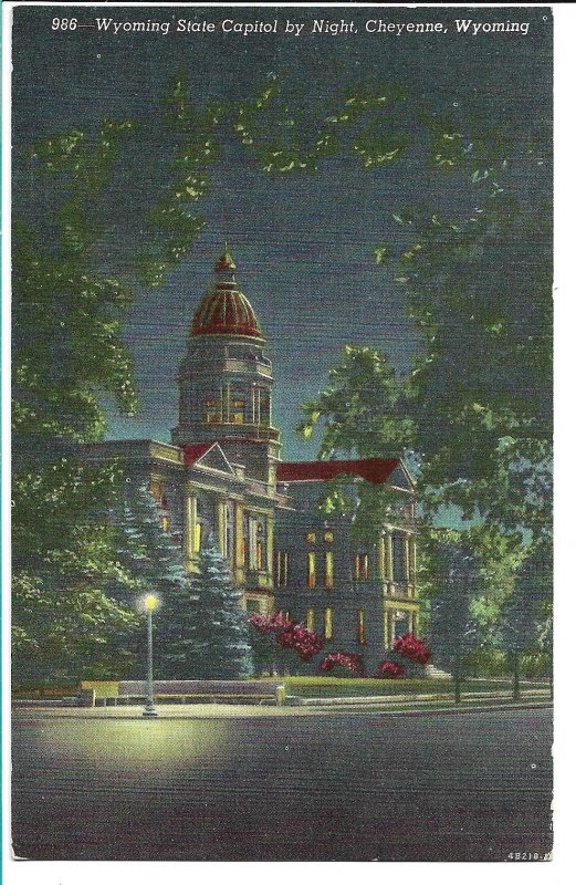 Cheyenne, WY - State Capitol by Night