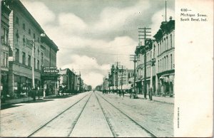 Postcard Michigan Street in South Bend, Indiana