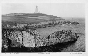 Spain La Coruna Torre de Ercules Tower vintage postcard
