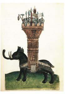 Postcard Soldiers Being Carried In A Tower On An Elephant Account Of A Journey