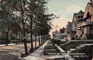 JERSEY CITY NJ~GLENWOOD AVE LOOKING SOUTH FROM BOULEVARD-RESIDENTIAL POSTCARD