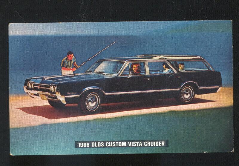 1966 OLDSMOBILE CUSTOM VISTA CRUISER STATION WAGON ADVERTISING POSTCARD OLDS