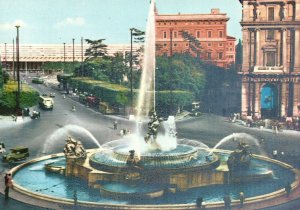 Postcard Esedra Square Roma Fountain Monuments And Historic Buildings Rome Italy