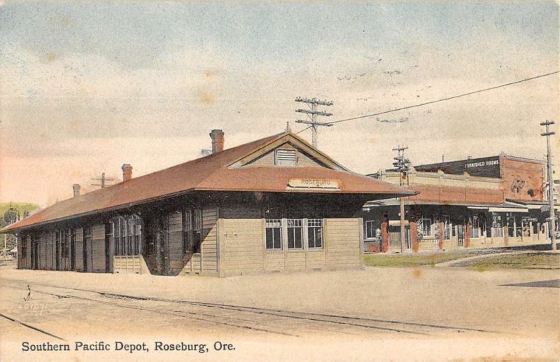 Roseburg Oregon Southern Pacific Depot del Ferrocarril Postal Antigua KK213 