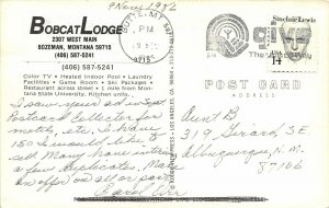 Bozeman Montana 1986 Postcard Bobcat Lodge Motel 
